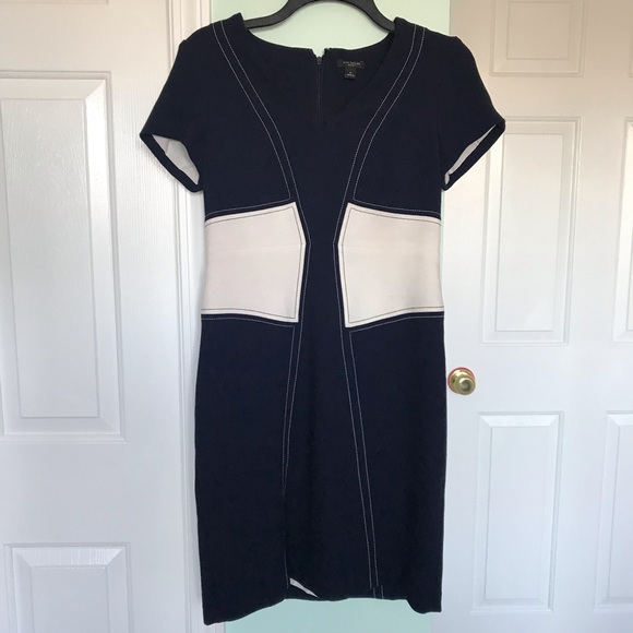 Ann Taylor Navy Blue & White Dress - Picture 2 of 2